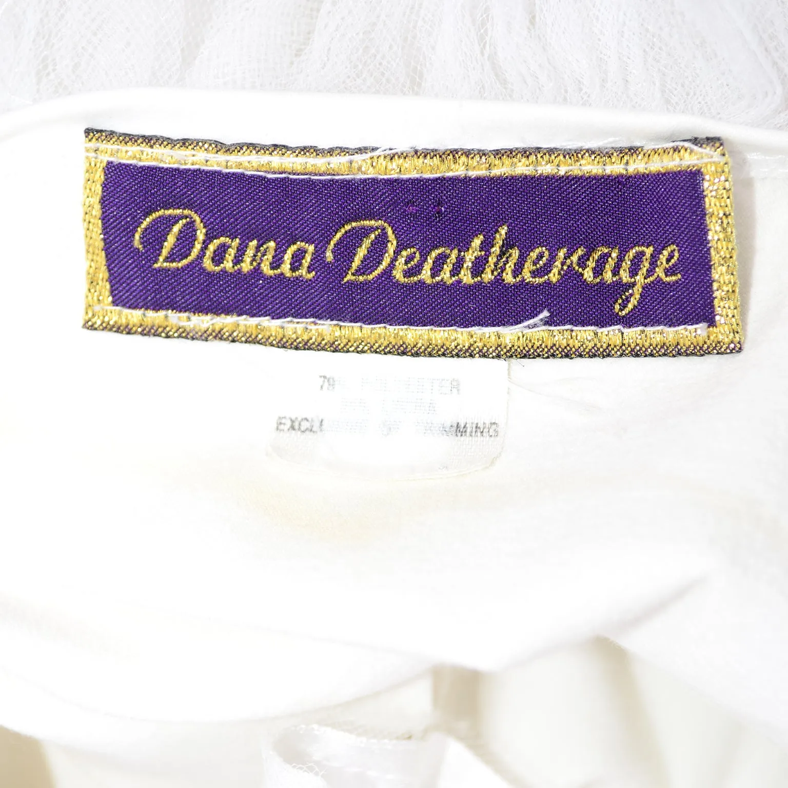 1980s Dana Deatherage Vintage Bodycon Ruffled White Dress