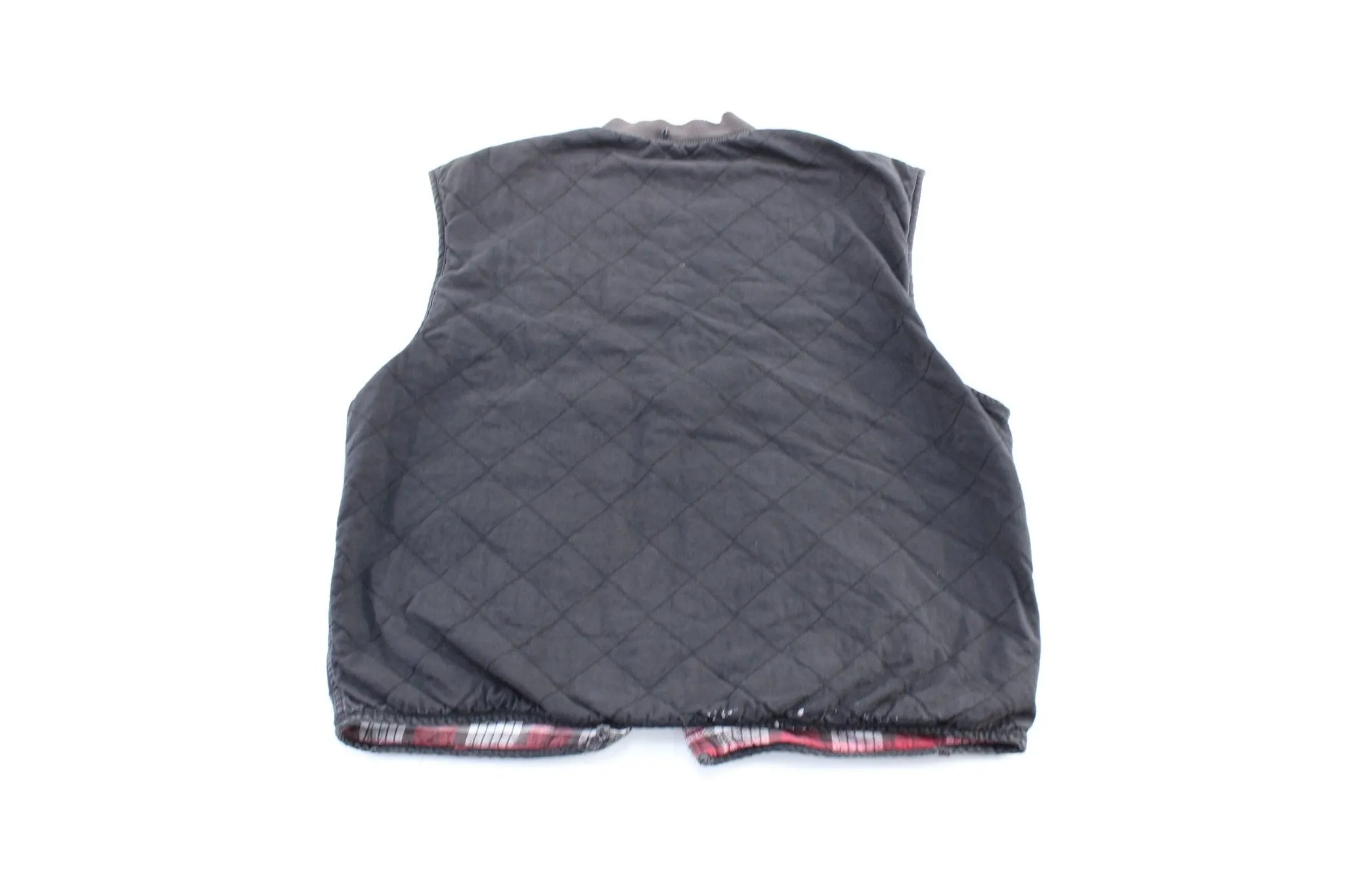 90's Marlboro Country Store Plaid Reversible Zip Up Vest