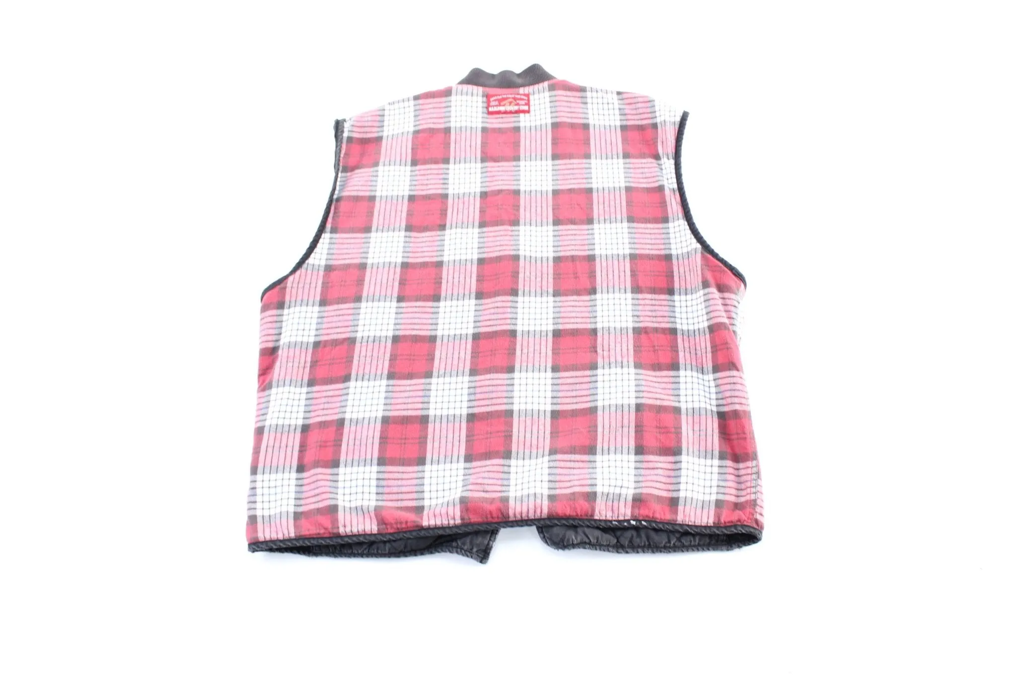 90's Marlboro Country Store Plaid Reversible Zip Up Vest