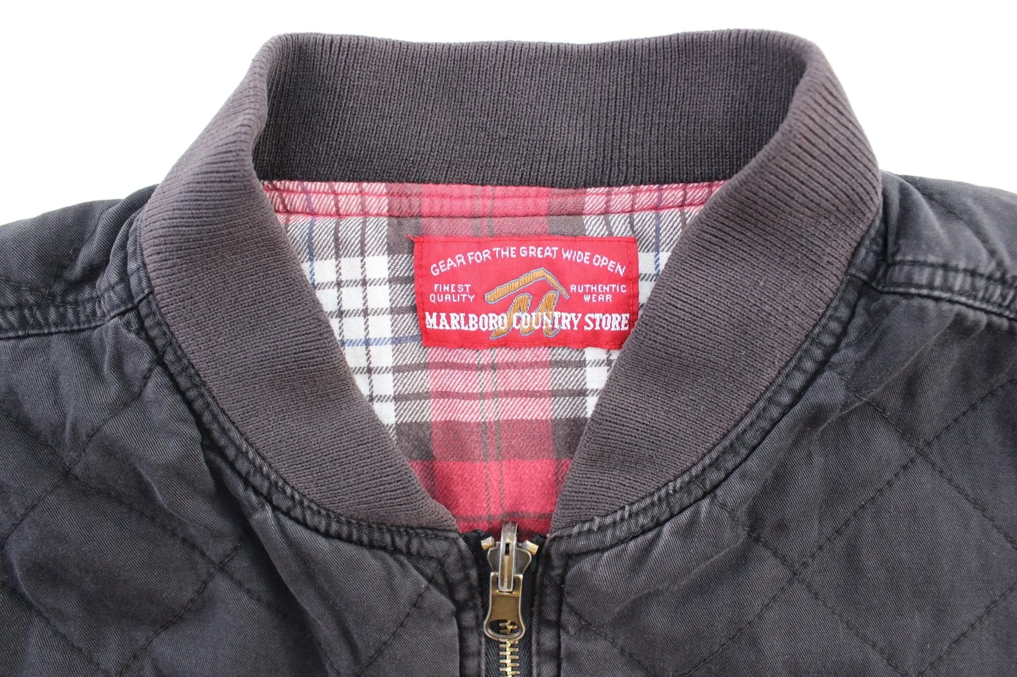 90's Marlboro Country Store Plaid Reversible Zip Up Vest