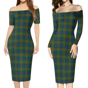 Aiton Tartan Off Shoulder Lady Dress