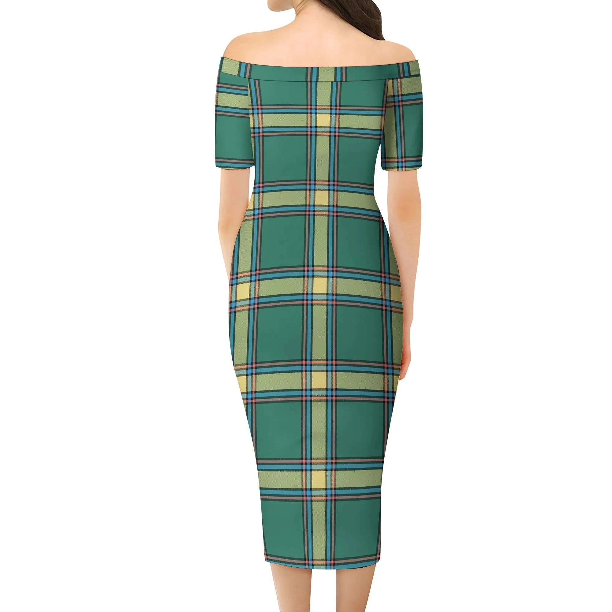 Alberta Province Canada Tartan Off Shoulder Lady Dress
