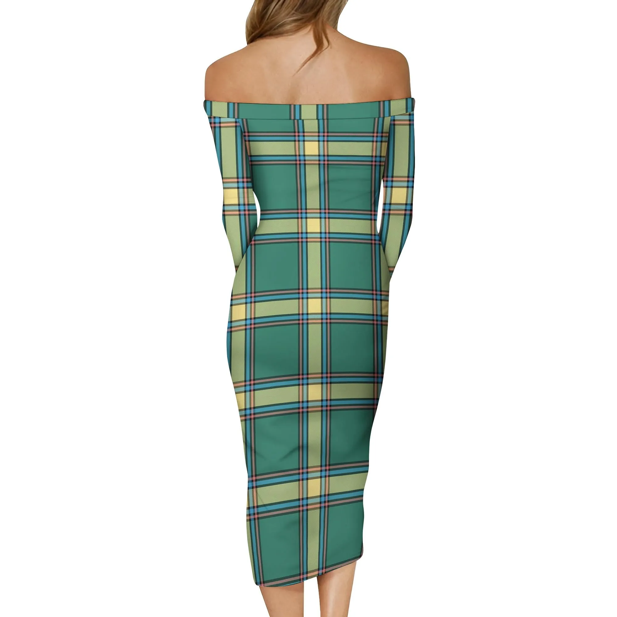 Alberta Province Canada Tartan Off Shoulder Lady Dress