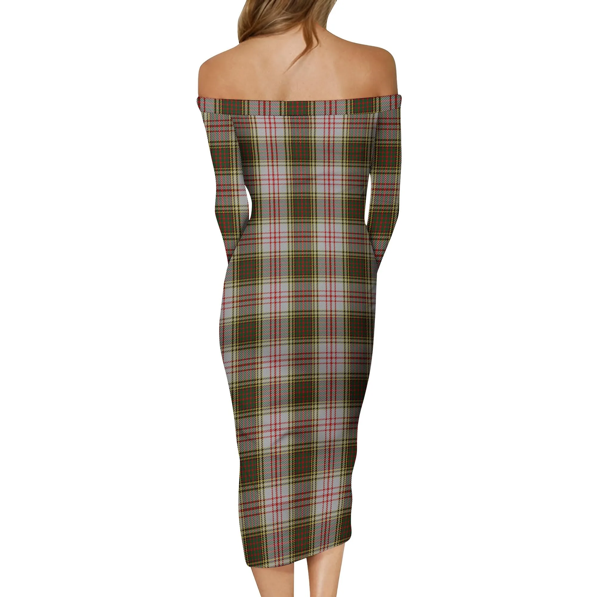 Anderson Dress Tartan Off Shoulder Lady Dress