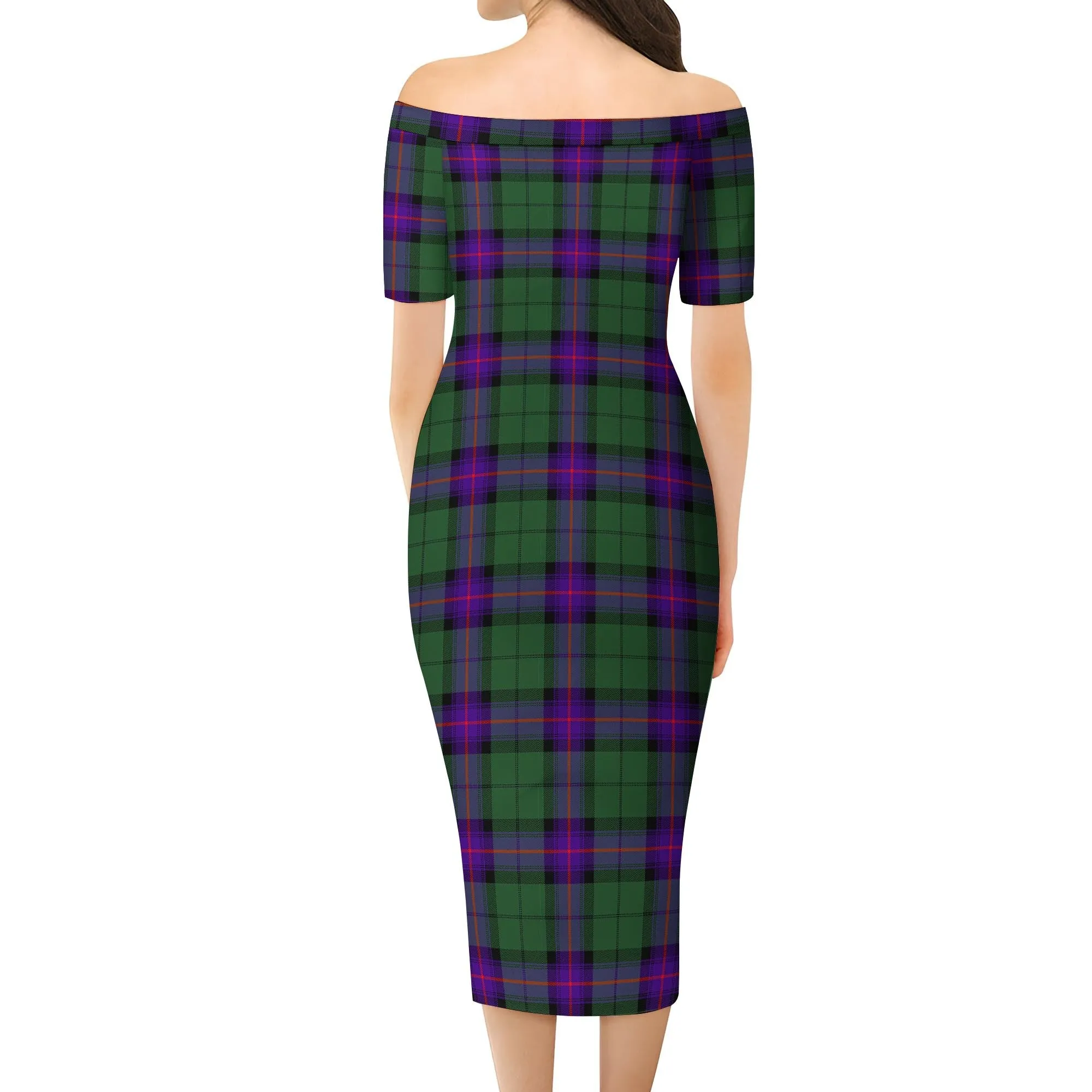 Armstrong Modern Tartan Off Shoulder Lady Dress
