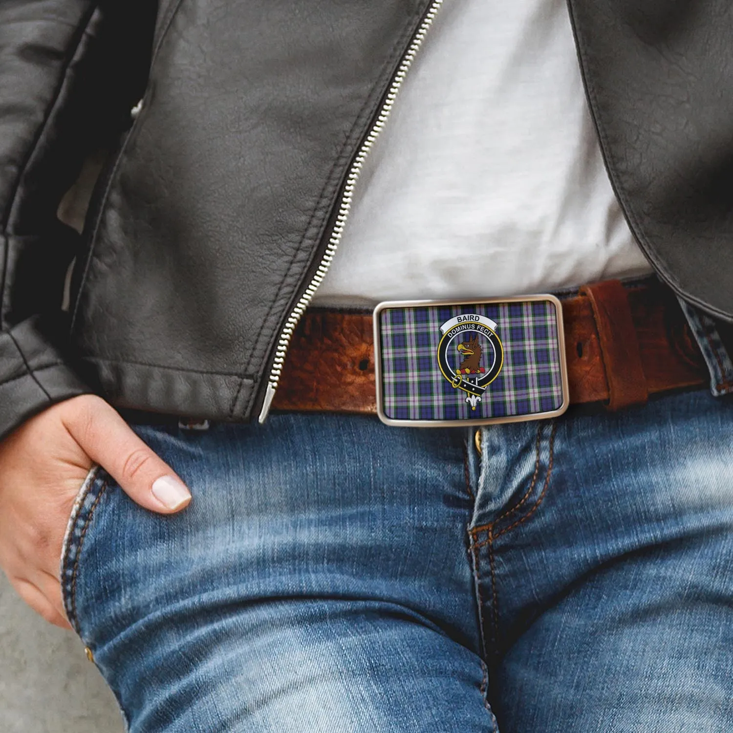 Baird Dress Tartan Belt Buckles with Family Crest
