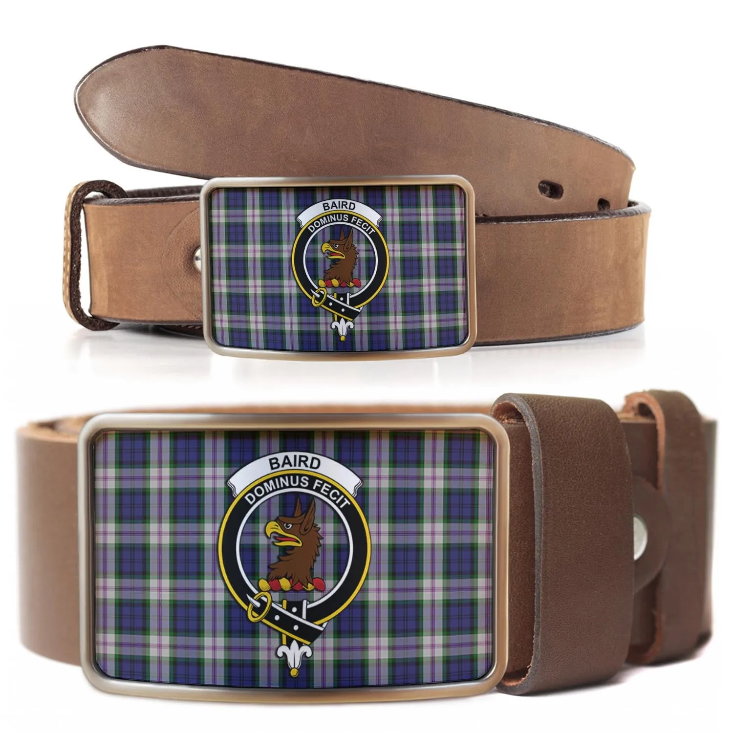 Baird Dress Tartan Belt Buckles with Family Crest