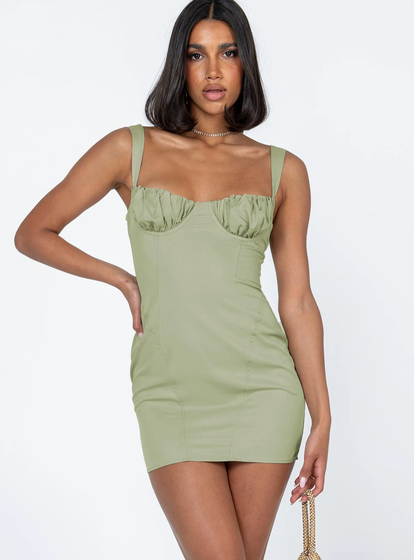 Be Mine Mini Dress Green