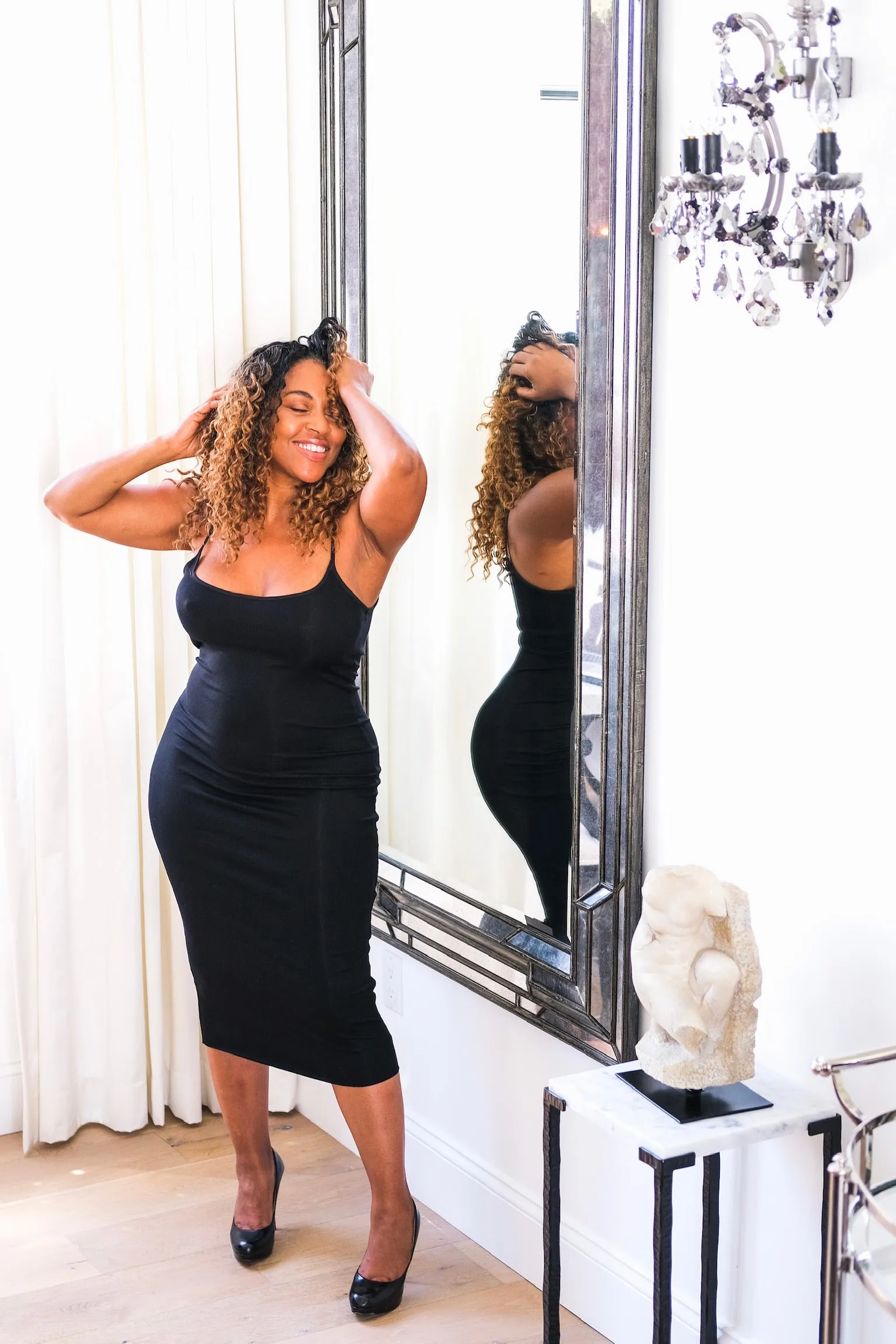 Black Cami Midi Dress