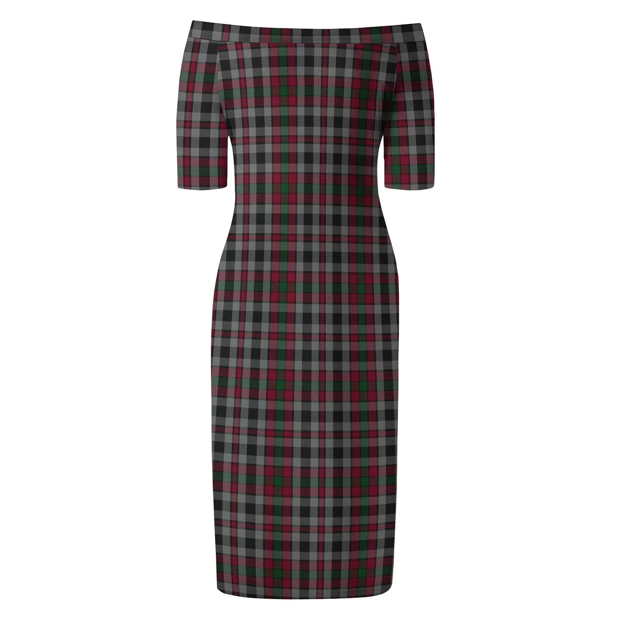 Borthwick Tartan Off Shoulder Lady Dress