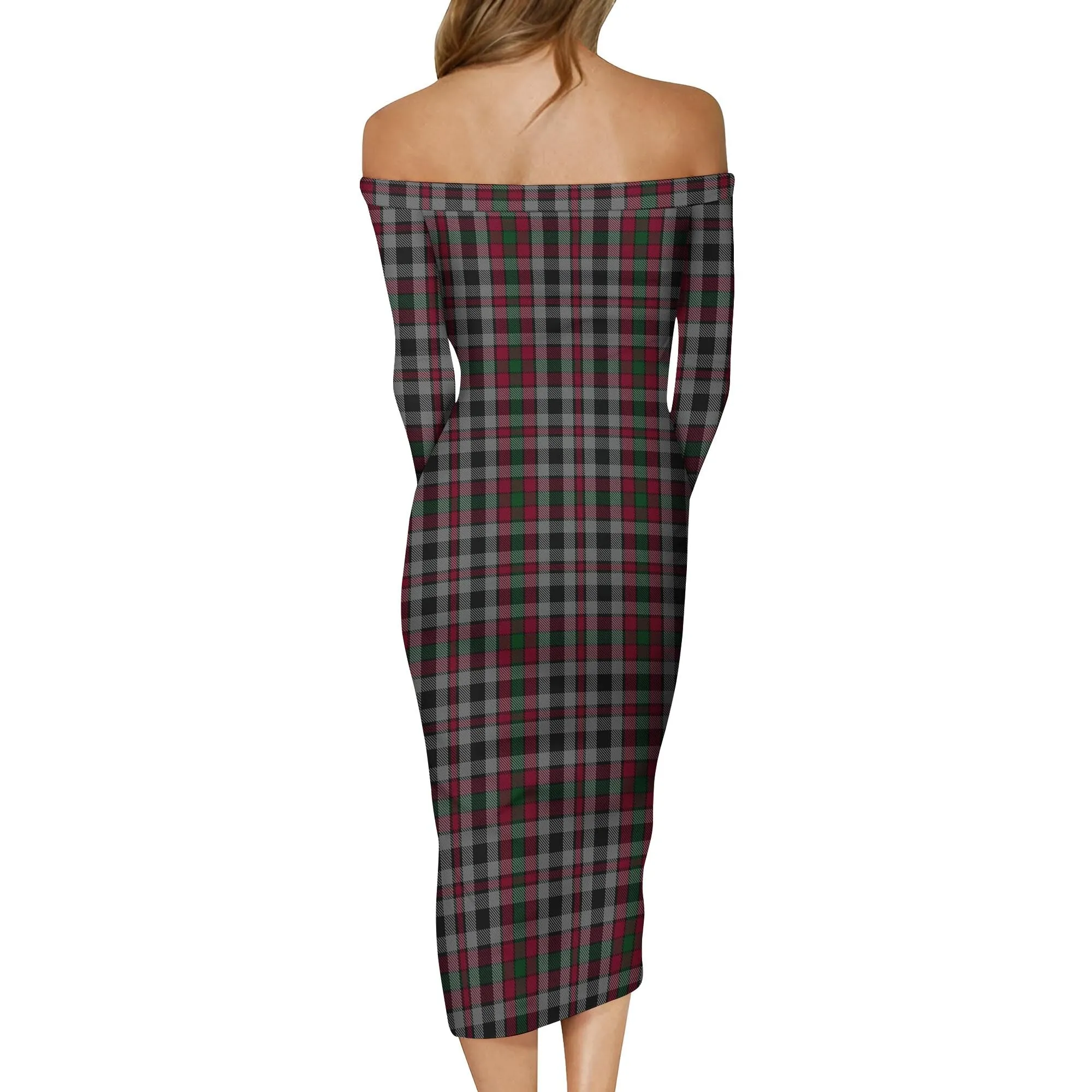 Borthwick Tartan Off Shoulder Lady Dress
