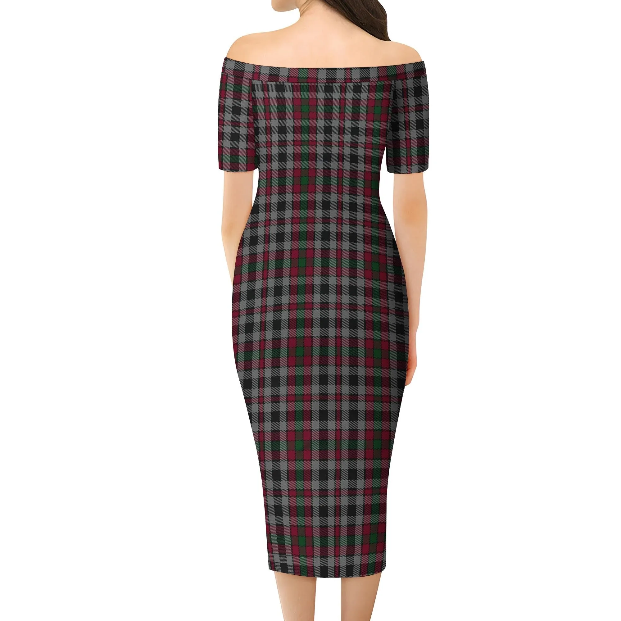 Borthwick Tartan Off Shoulder Lady Dress