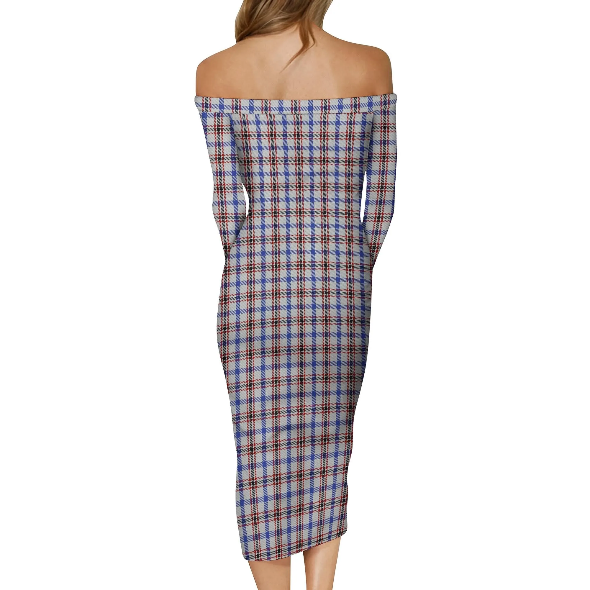 Boswell Tartan Off Shoulder Lady Dress