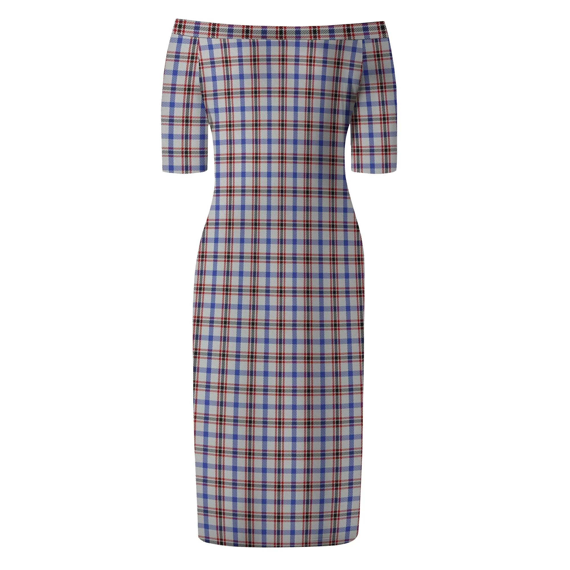 Boswell Tartan Off Shoulder Lady Dress