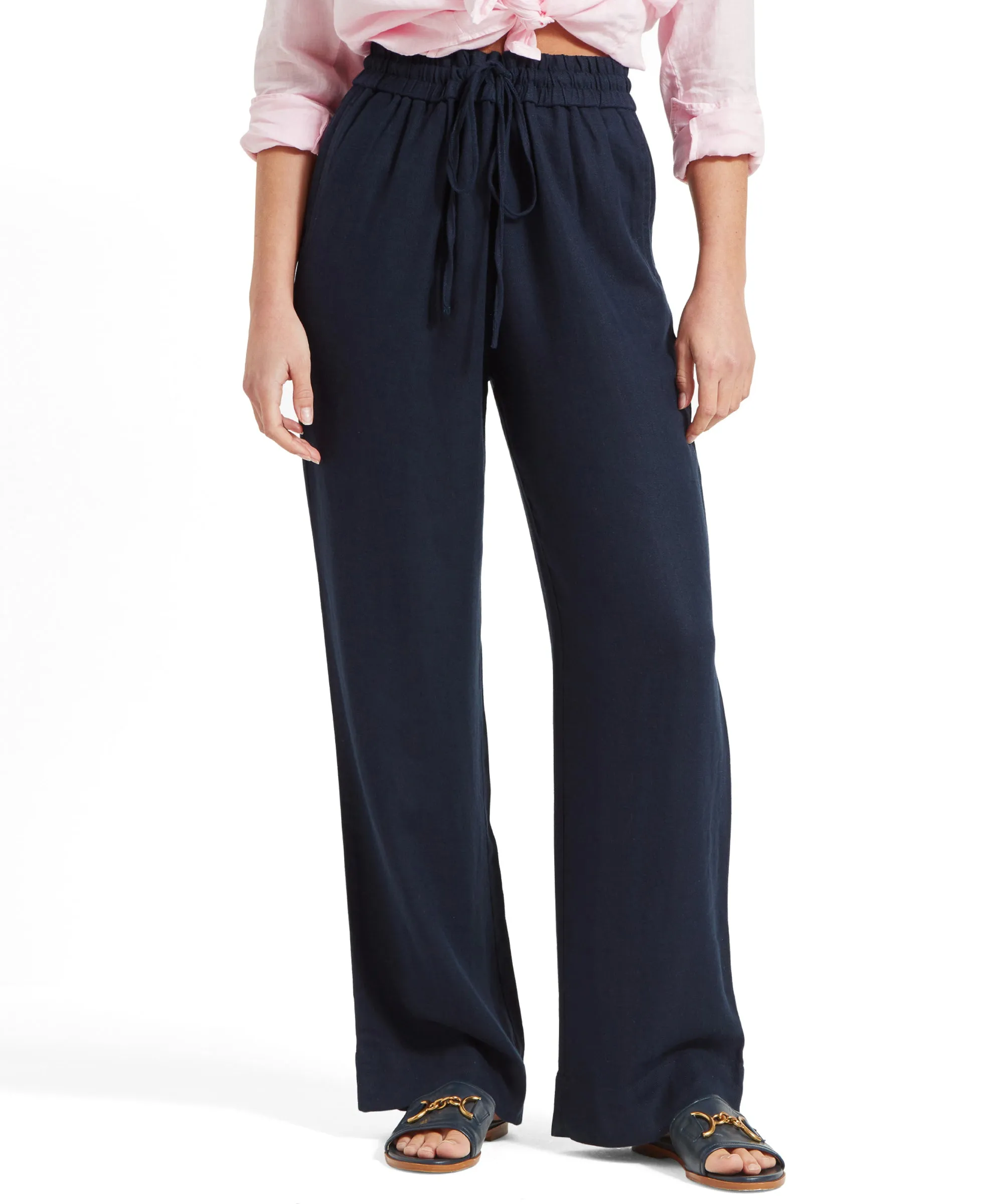 Daphne Linen Trousers - Navy