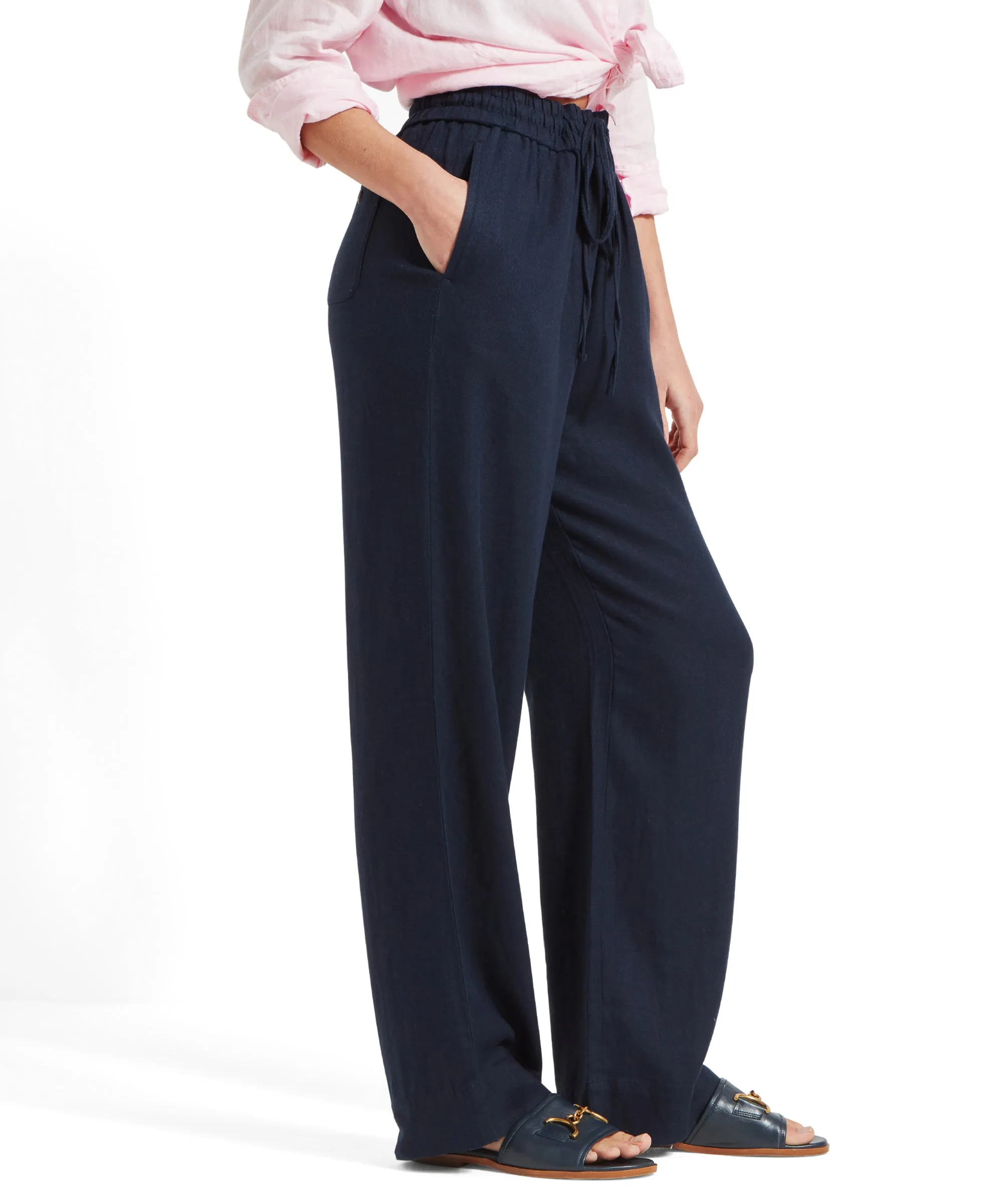 Daphne Linen Trousers - Navy
