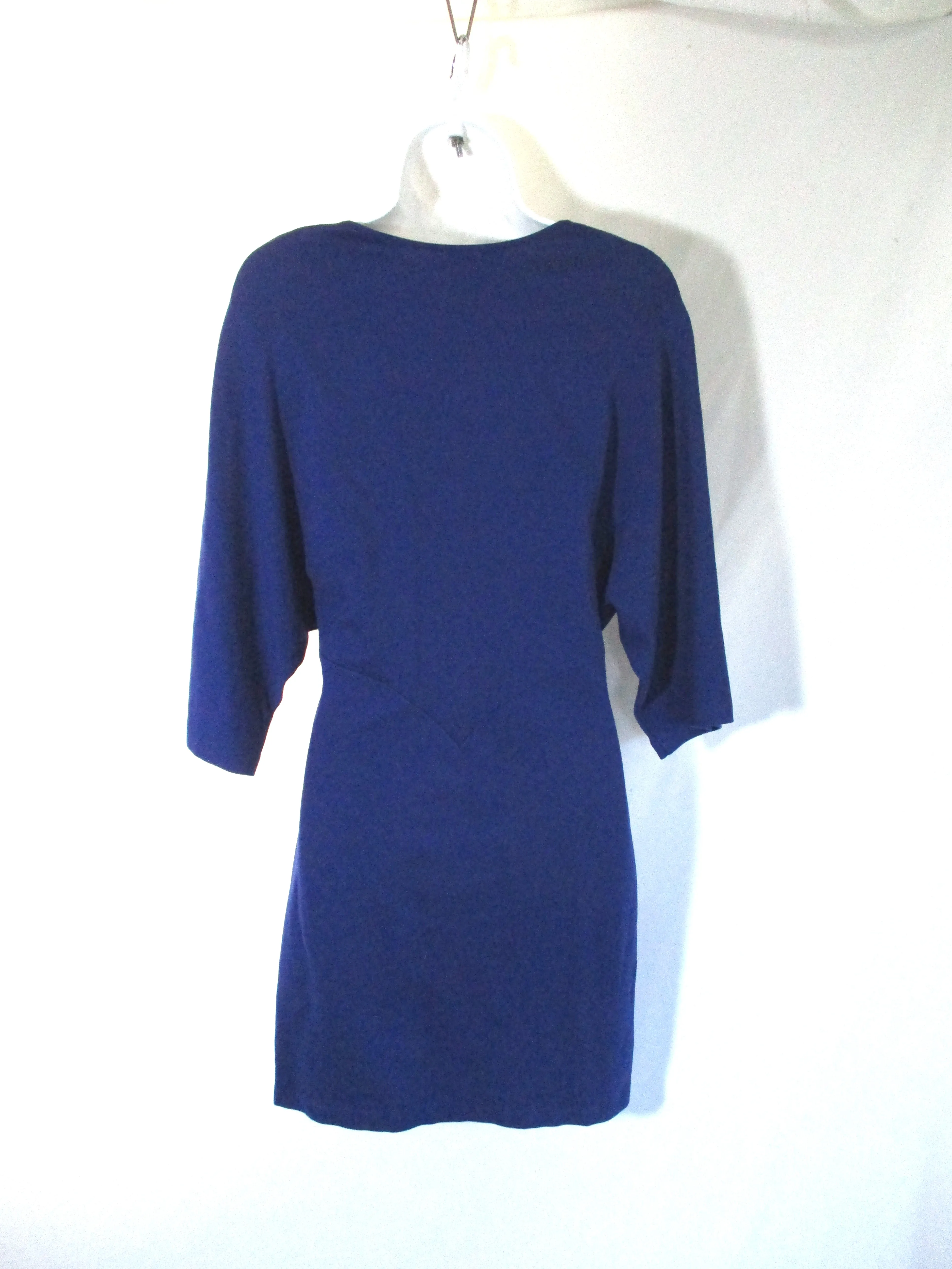 JIL SANDER Bodycon Clingy Mini Dress 36 PURPLE ROYAL BLUE