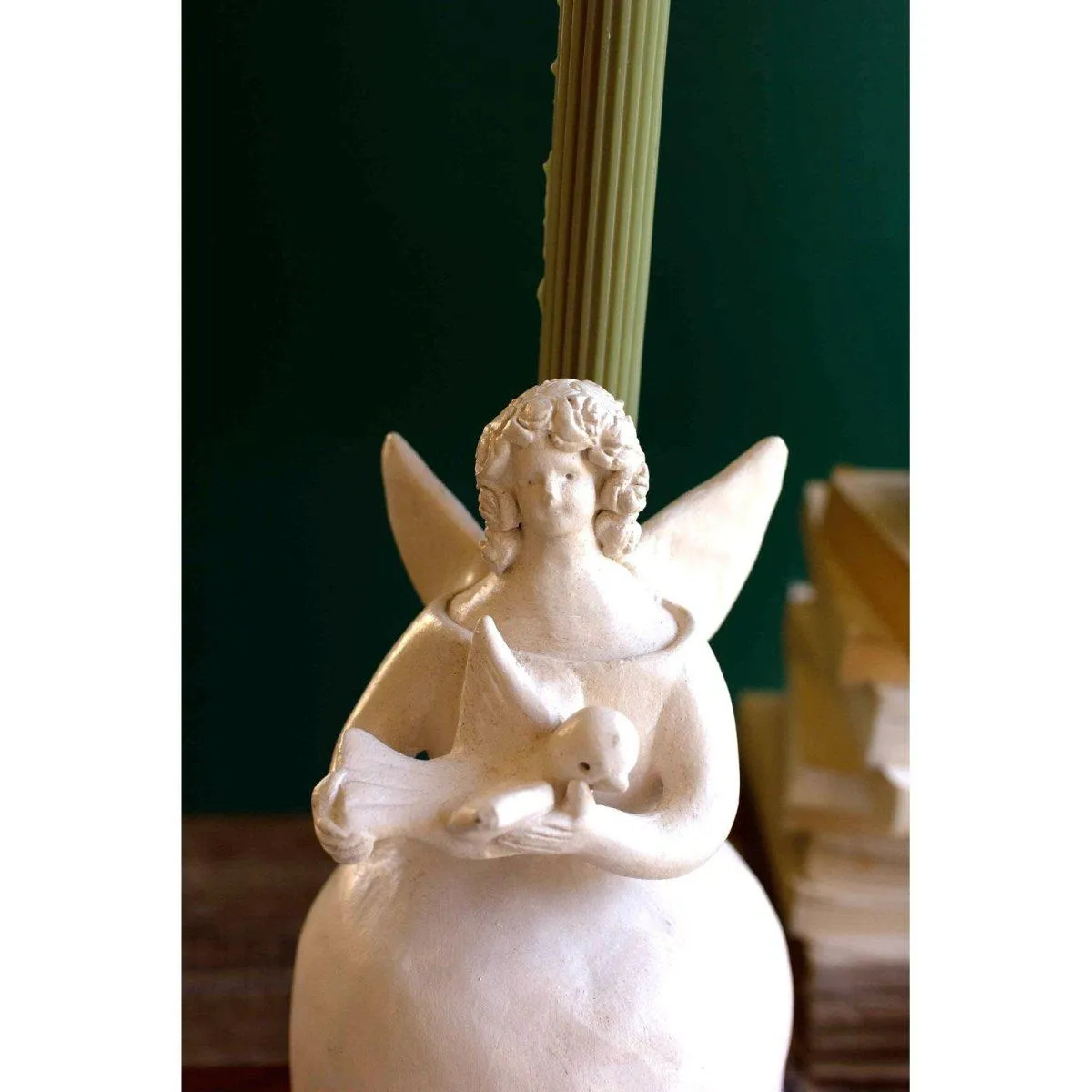 Kalalou - SET OF TWO CLAY ANGELS TAPER HOLDERS - GCS1015