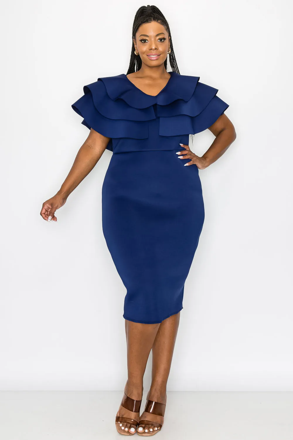 Kyra Cascading Midi Dress
