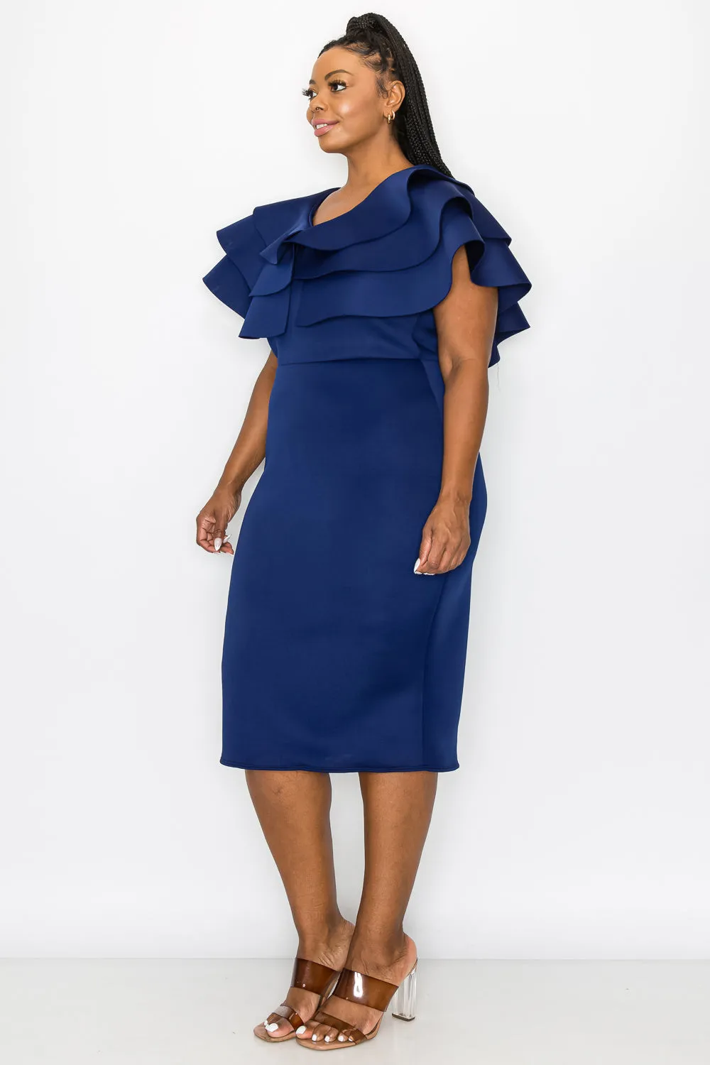 Kyra Cascading Midi Dress