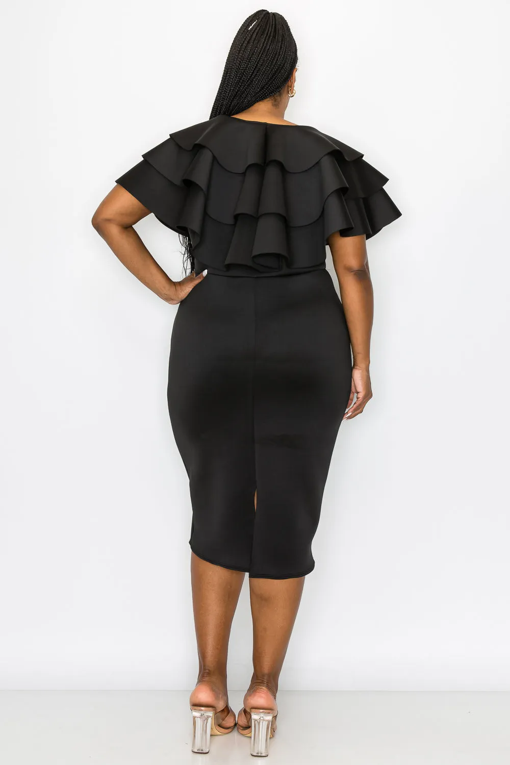 Kyra Cascading Midi Dress