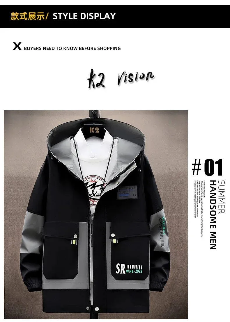 Men's Hooded Windproof Jacket Casual & Comfortable