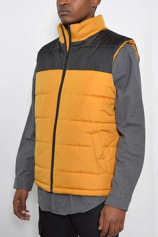 Mens Padded Winter Two Tone Vest Jackets