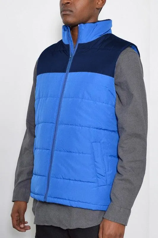Mens Padded Winter Two Tone Vest Jackets
