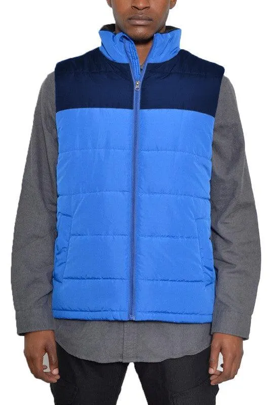 Mens Padded Winter Two Tone Vest Jackets