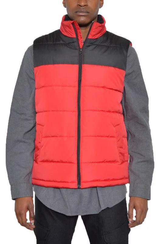 Mens Padded Winter Two Tone Vest Jackets