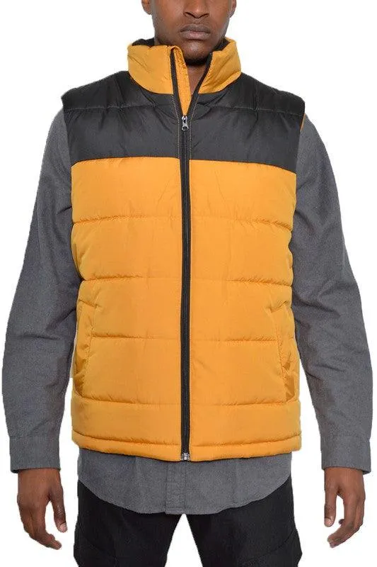 Mens Padded Winter Two Tone Vest Jackets
