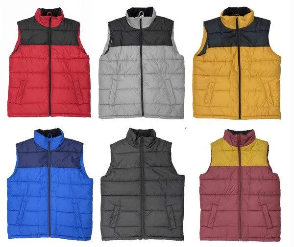 Mens Padded Winter Two Tone Vest Jackets
