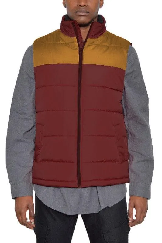 Mens Padded Winter Two Tone Vest Jackets