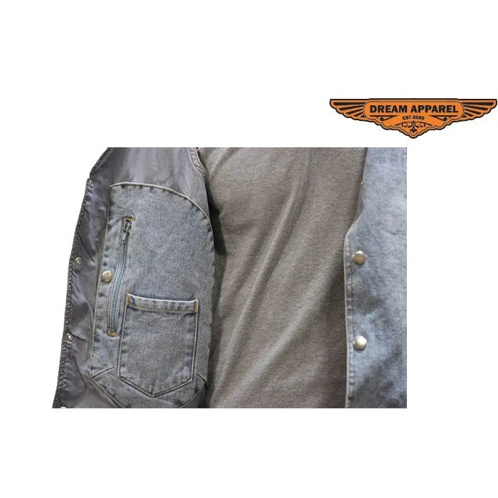 Mens Plain Denim Vest 2 Front and 2 Inside Pockets