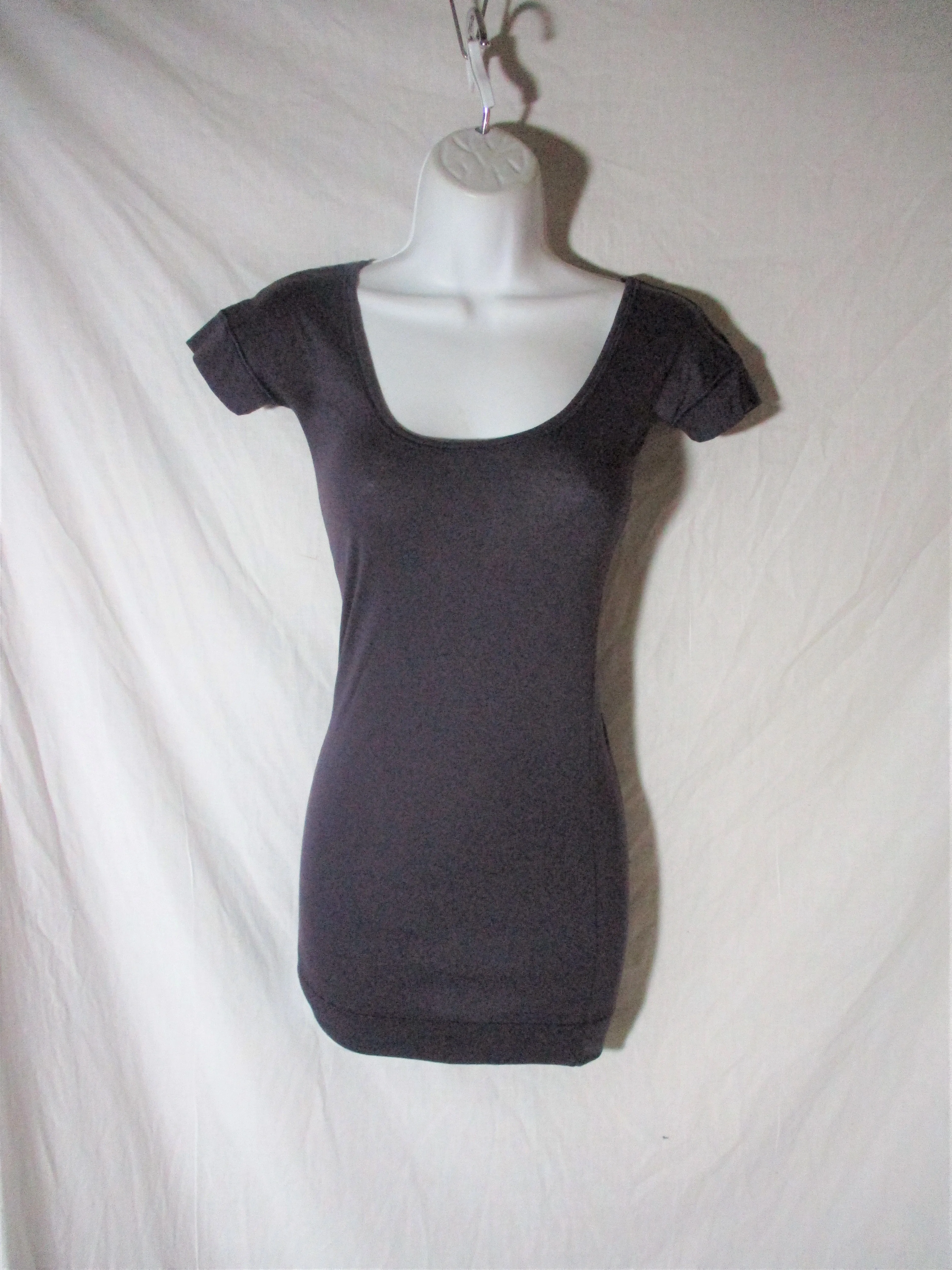 NEW PETIT BATEAU 100% Cotton Tee Mini Dress 14Ans Bodycon PURPLE EGGPLANT