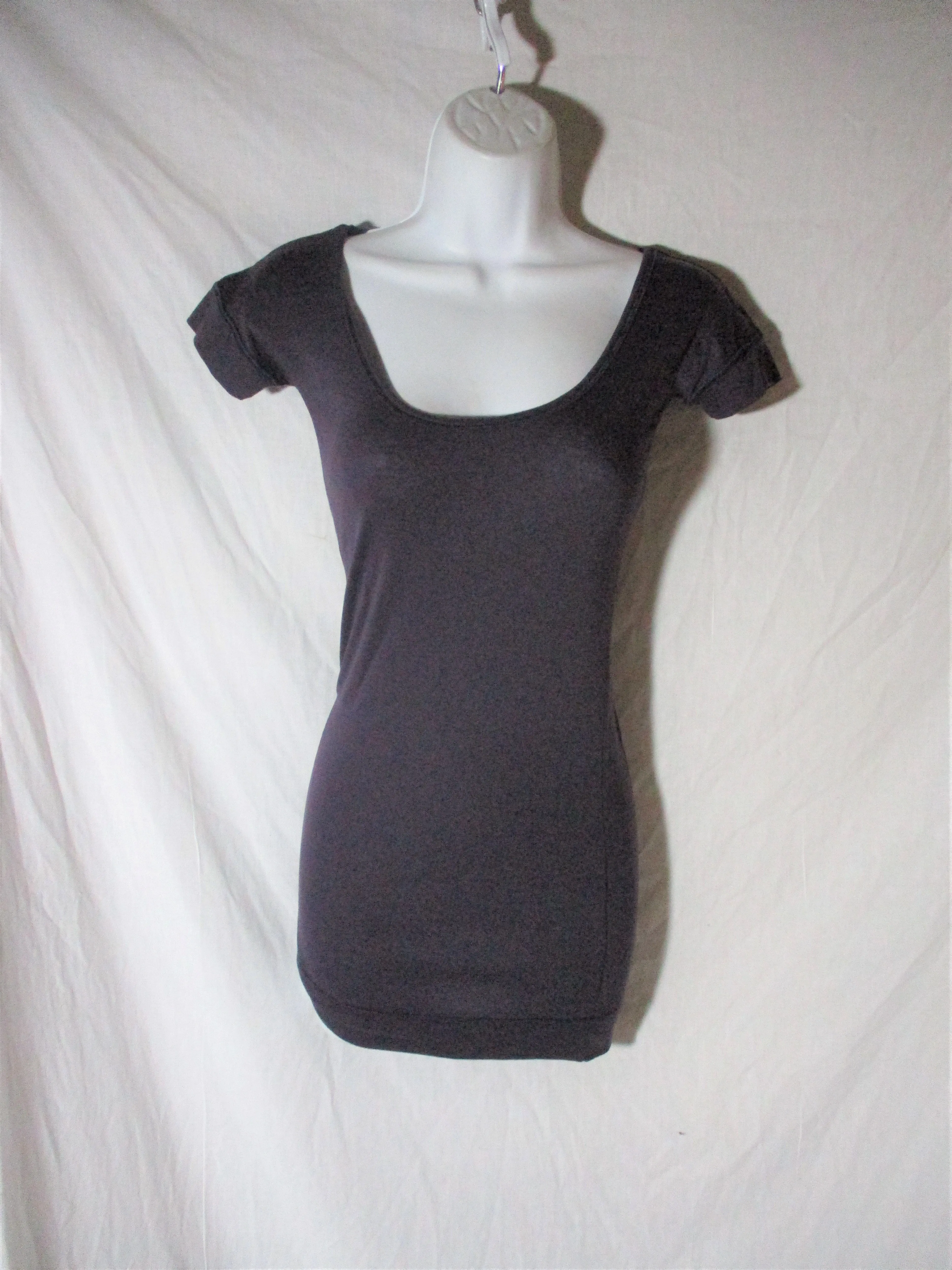 NEW PETIT BATEAU 100% Cotton Tee Mini Dress 14Ans Bodycon PURPLE EGGPLANT