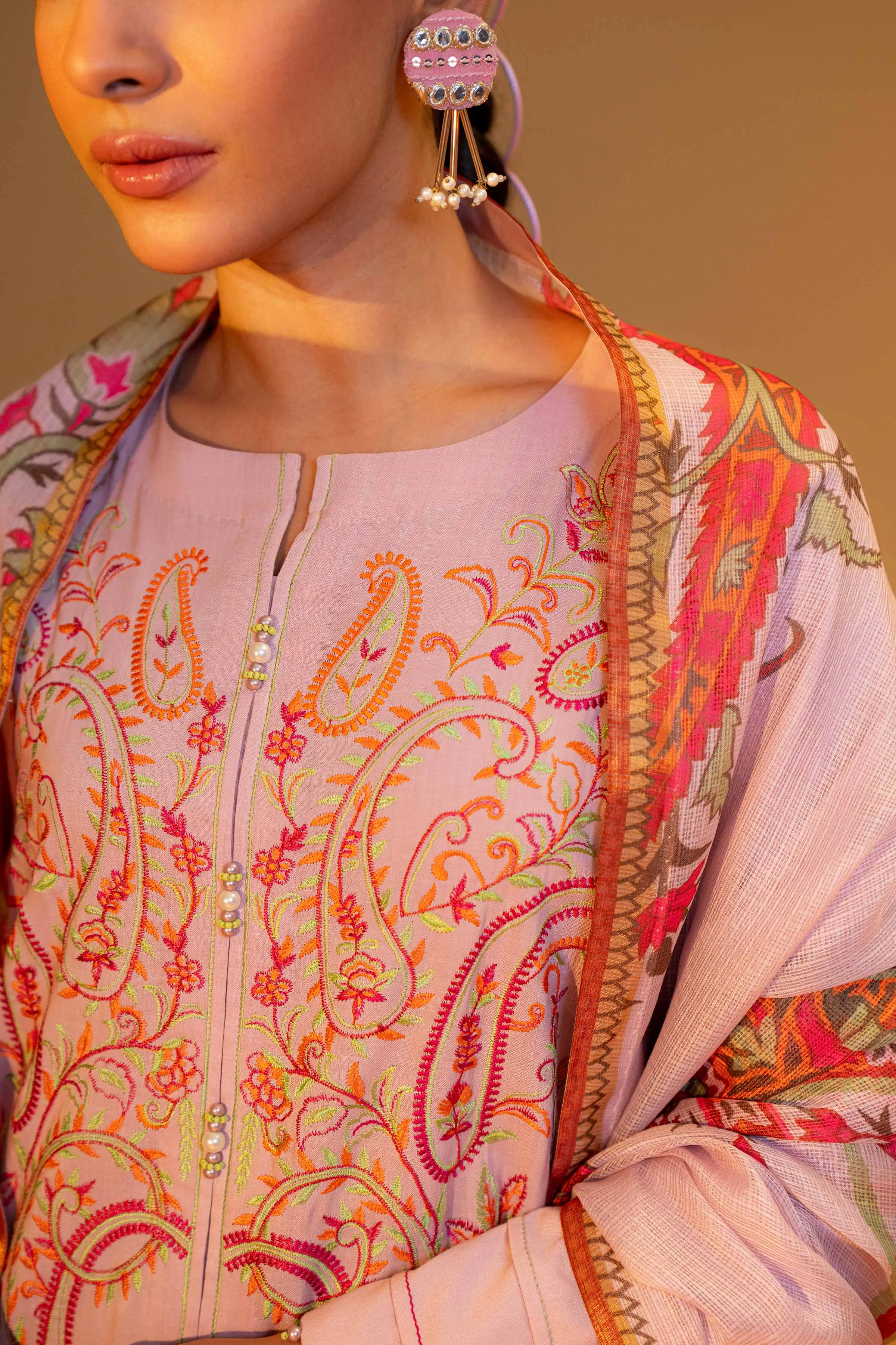 Nishat Linen Silk Collection – 3 Piece - Embroidered Suit - 42306457