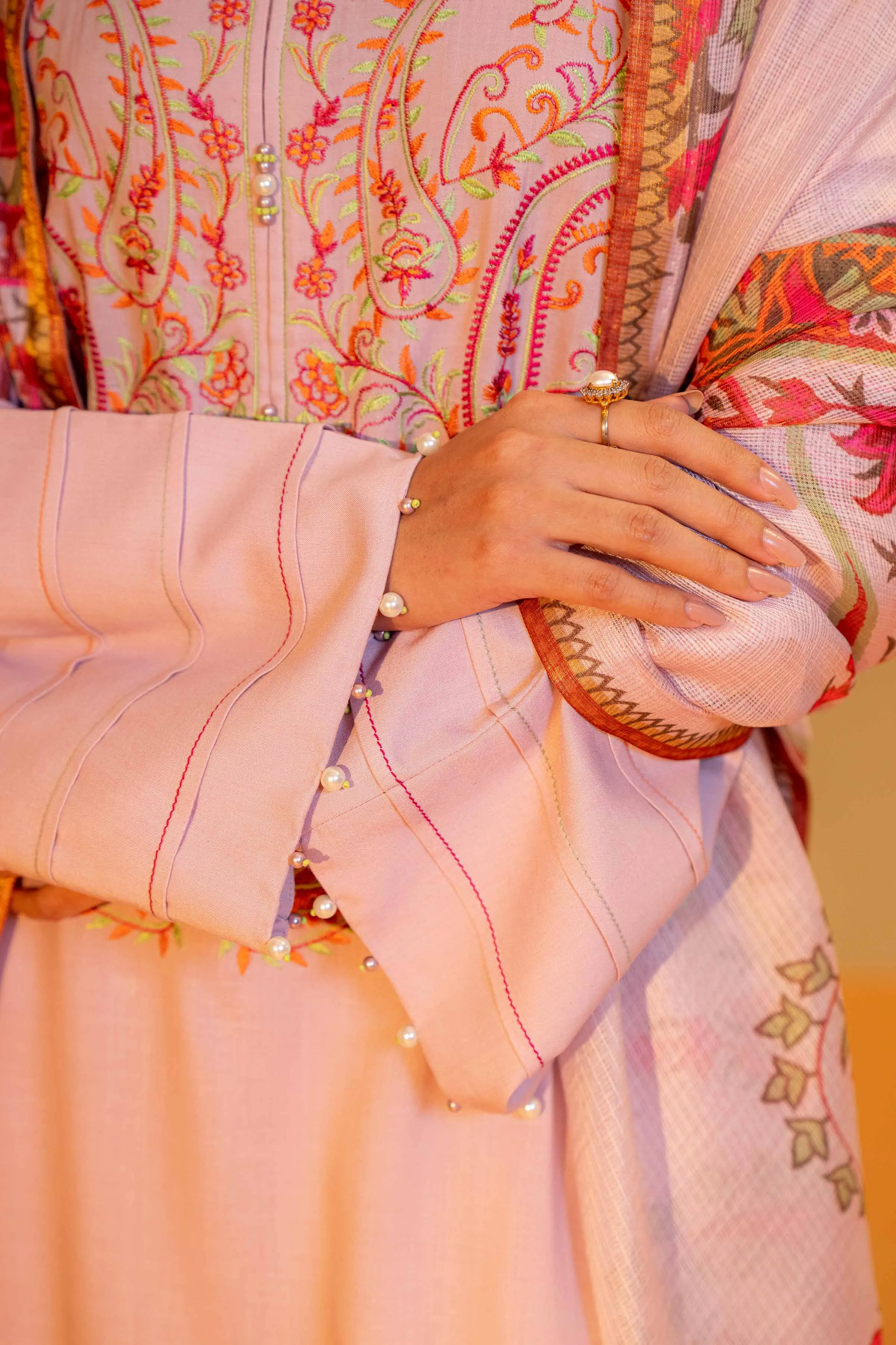 Nishat Linen Silk Collection – 3 Piece - Embroidered Suit - 42306457