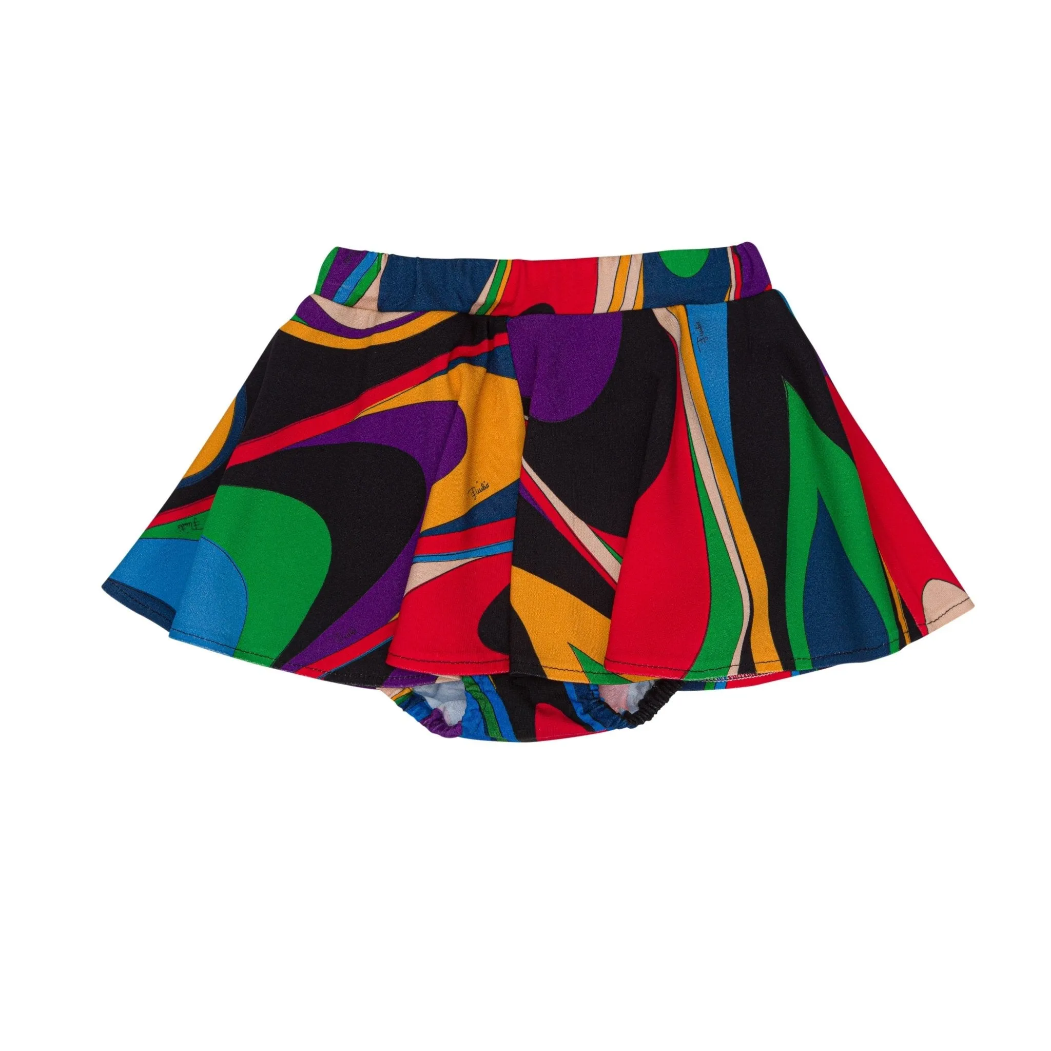 Onde Print Viscose Skirt