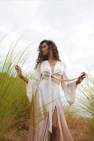 Powder Pink Venus Peace Silk Blouse • Ombre Goddess Top • Boho Wrap Top Powder Pink Venus Peace Silk Blouse • Ombre Goddess Top • Boho Wrap Top