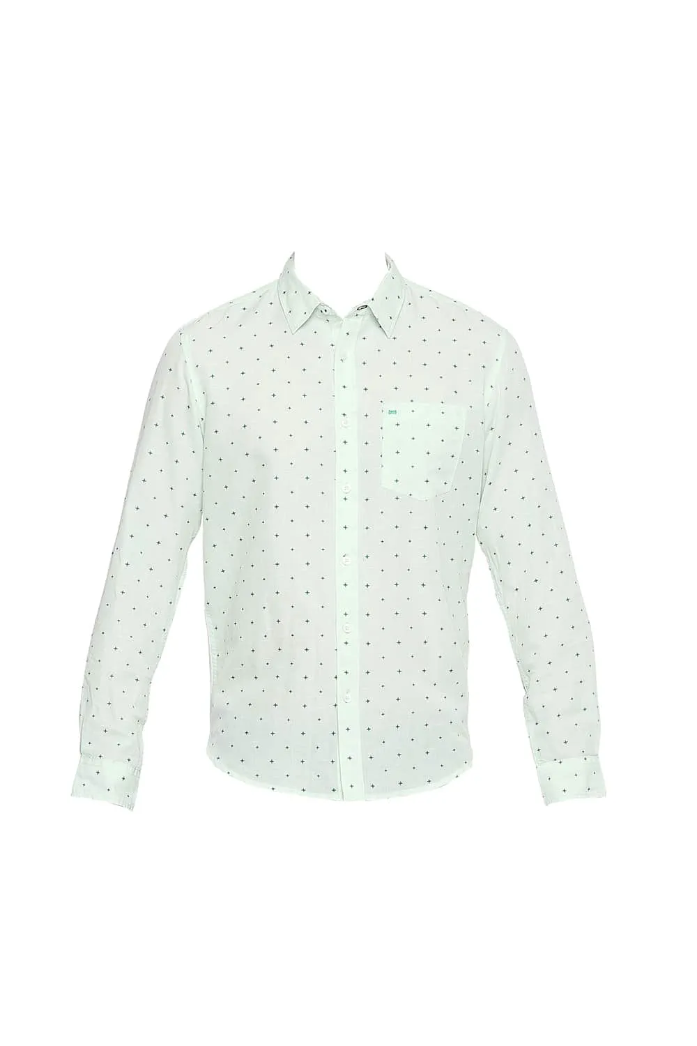 Slim Fit Cotton Linen Printed Shirt