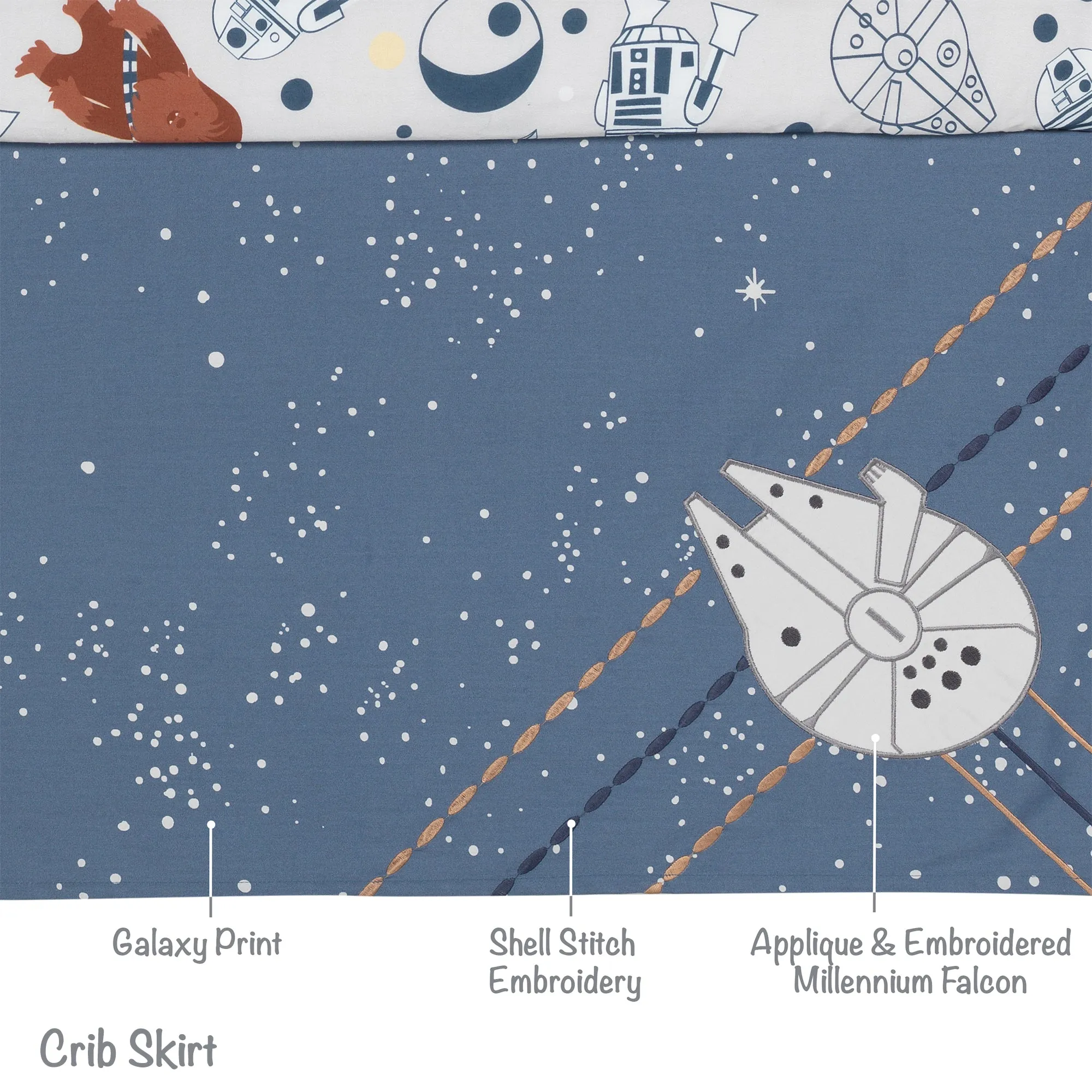 Star Wars Millennium Falcon 4-Piece Crib Bedding Set