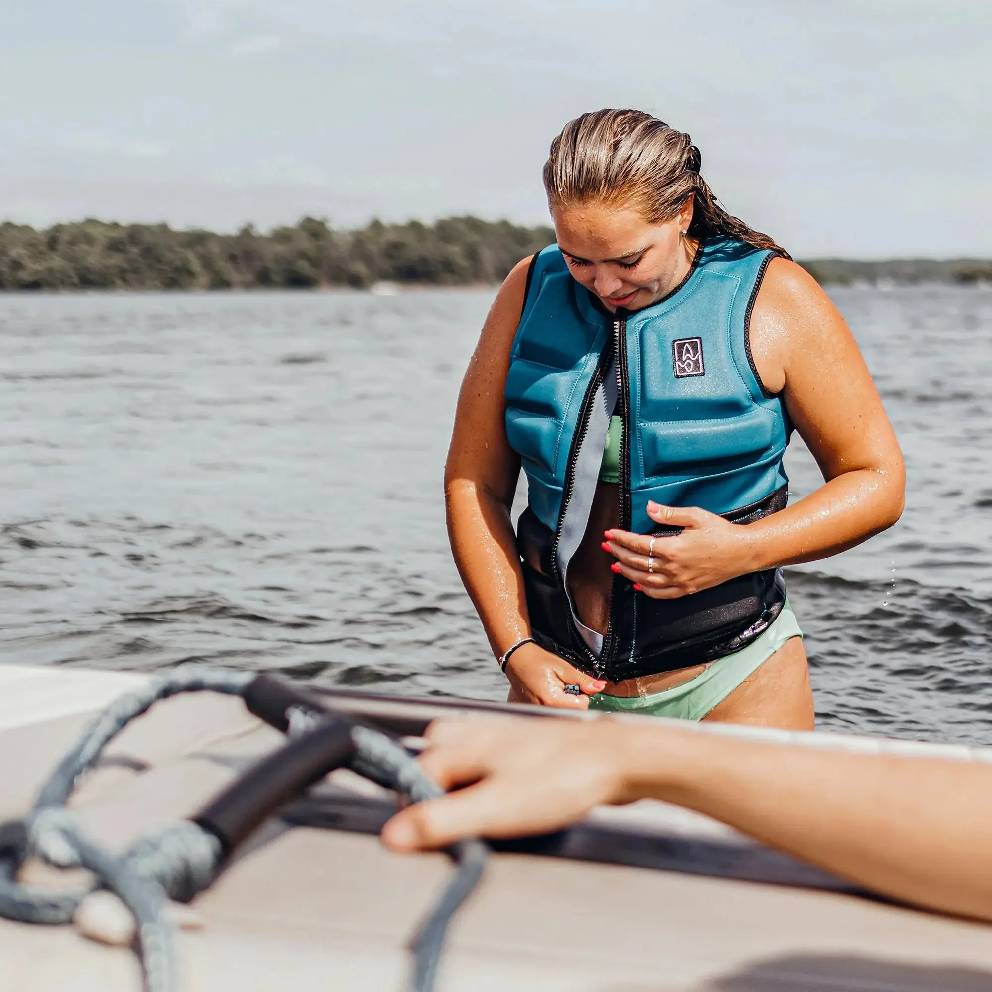 SWELL Wakesurf Vest - Women's Azure - Ultimate Comfort Neoprene Jacket