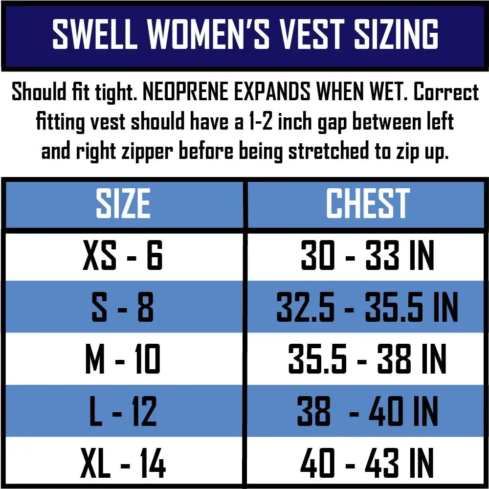 SWELL Wakesurf Vest - Women's Azure - Ultimate Comfort Neoprene Jacket