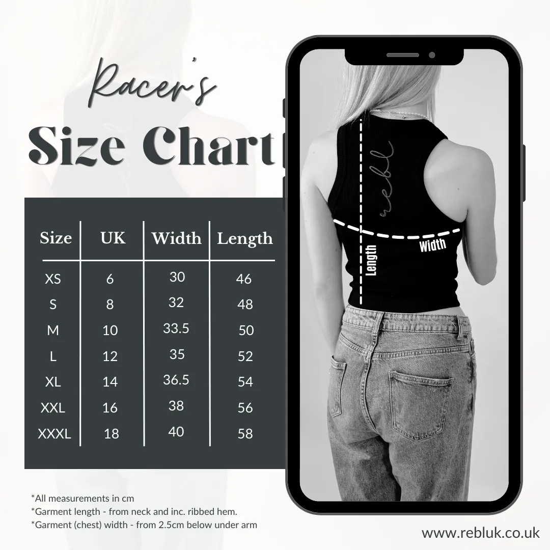The r.e.b.l Racer's - Luxe White Racerback Vest Top