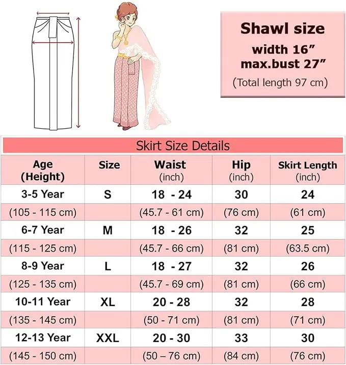 Traditional Pink Princess Chut Thai Girls Dress