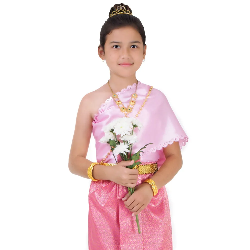 Traditional Pink Princess Chut Thai Girls Dress