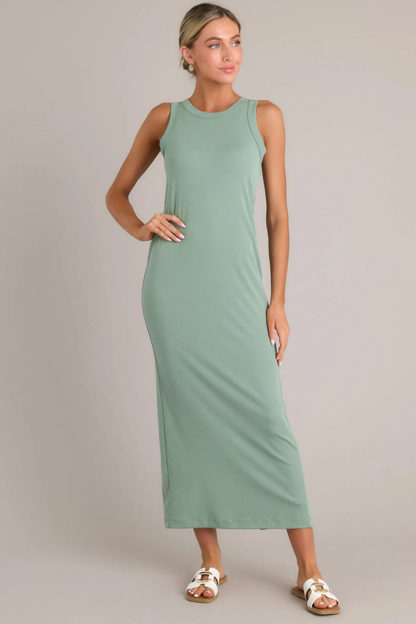 Tranquil Waters Sage Green Maxi Dress