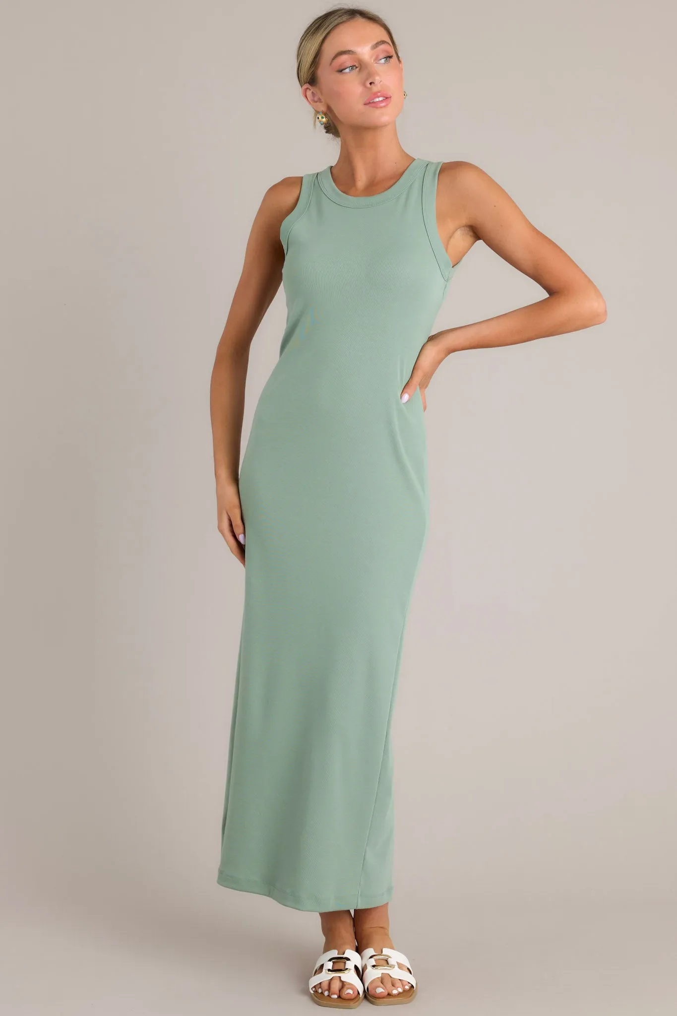 Tranquil Waters Sage Green Maxi Dress