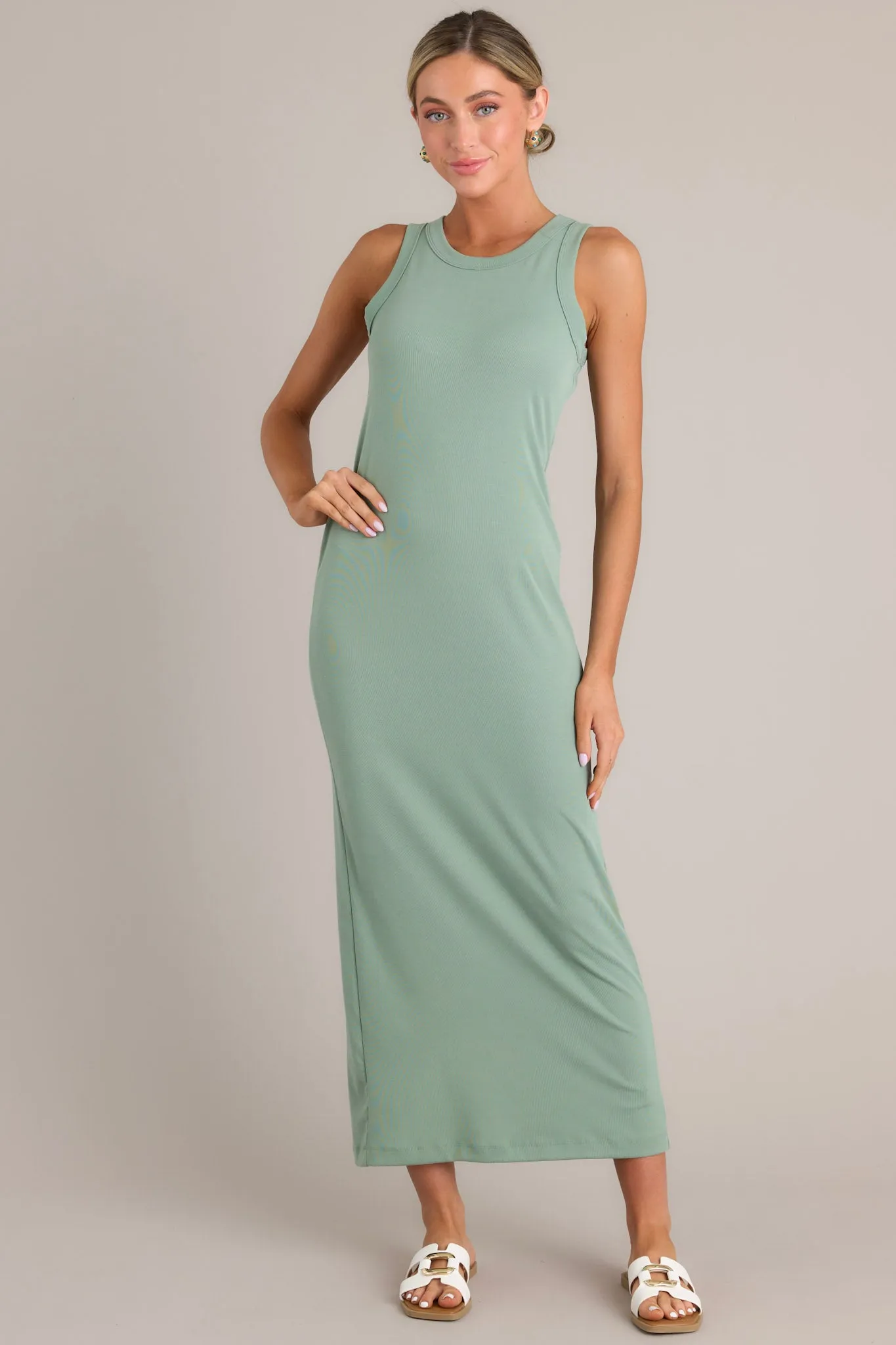 Tranquil Waters Sage Green Maxi Dress